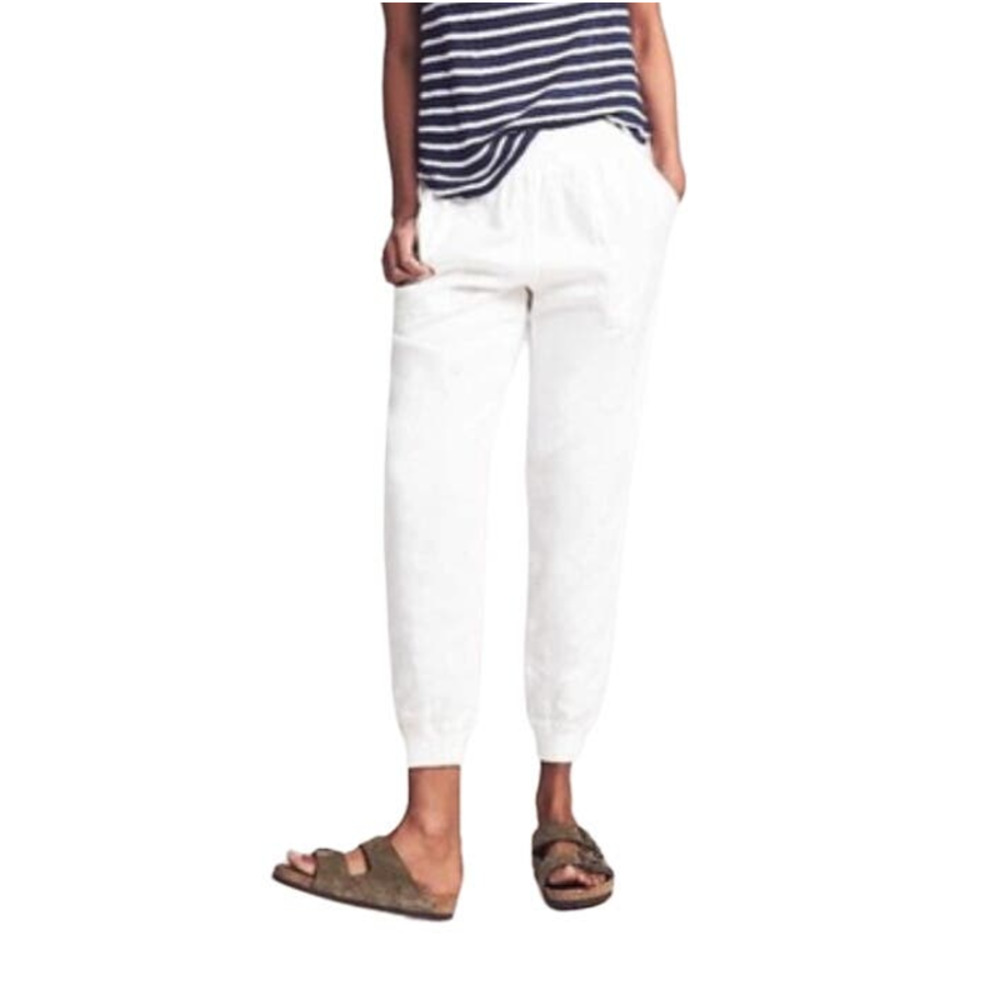 NWT Faherty Women's Arlie Day Linen Blend Pant in White Size Small